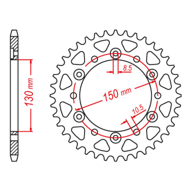 MTX 245/3 Steel Rear Sprocket #520 (11-MG3)