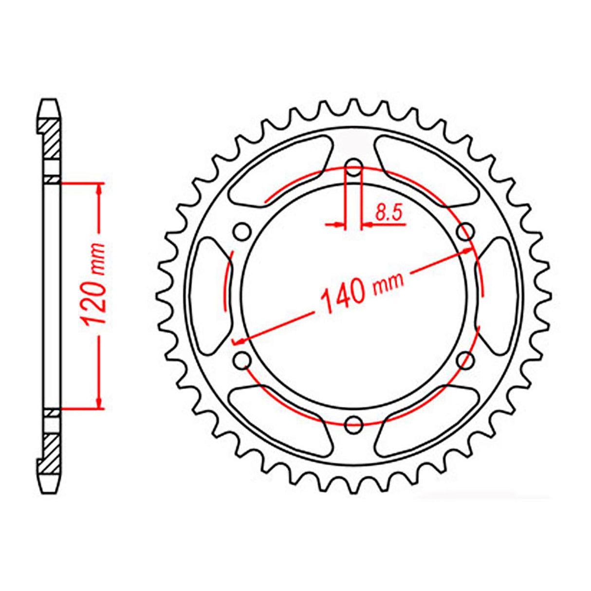 Sprocket Rear MTX 260/475 37T #520 11-260-37