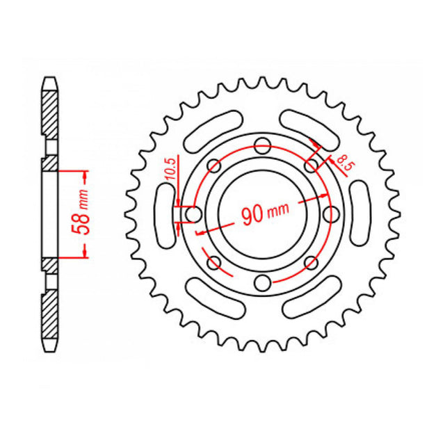 MTX 279 (3) Steel Rear Sprocket #520 (11-KB4)