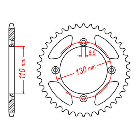 MTX 215 Steel Rear Sprocket #420 (11-4GC)