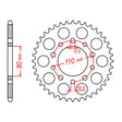 MTX 1332 Steel Rear Sprocket #525 (11-MW3)