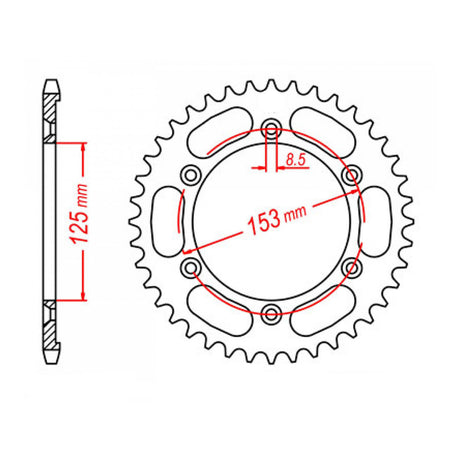 MTX 1258 Steel Rear Sprocket #428 (11-KRH)