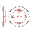 MTX 1760 Steel Rear Sprocket #520 (11-1760)