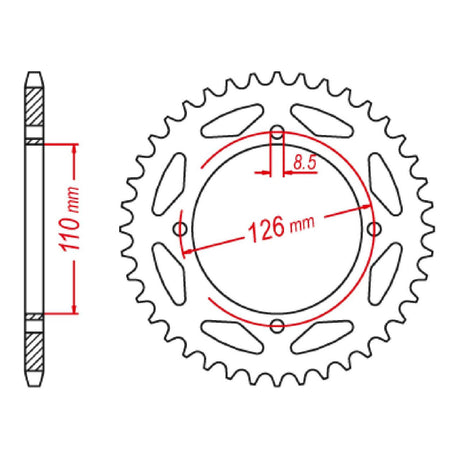 MTX 1466 Steel Rear Sprocket #428 (11-1466)