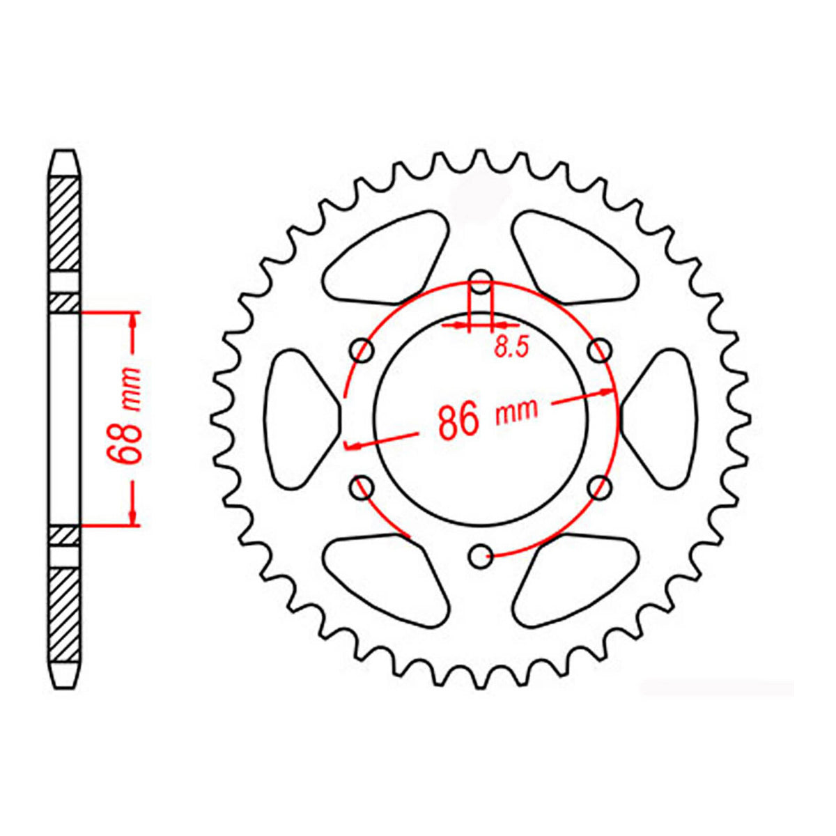 MTX 473 Steel Rear Sprocket #520 (11-002)