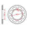 MTX 487 Steel Rear Sprocket #520 (11-186)