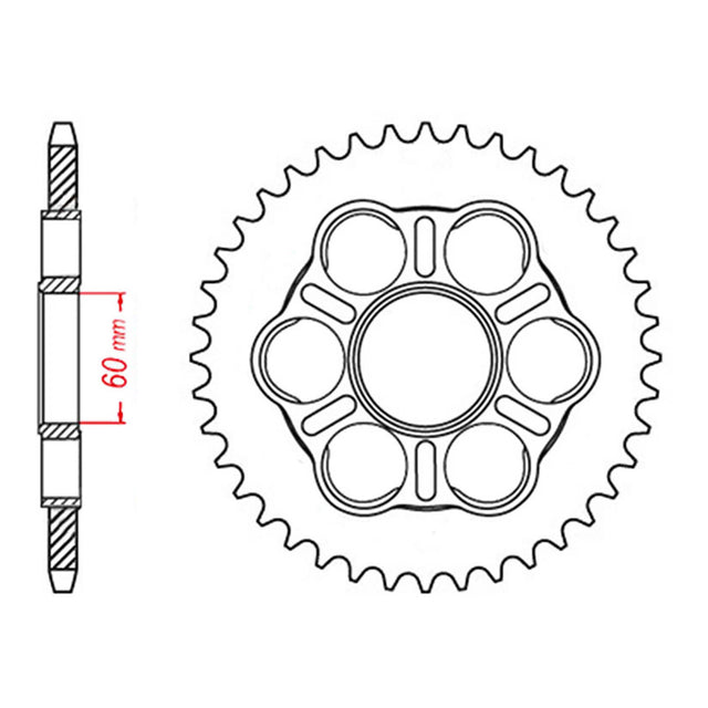 MTX 50801 Steel Rear Sprocket #525 (11-50801)