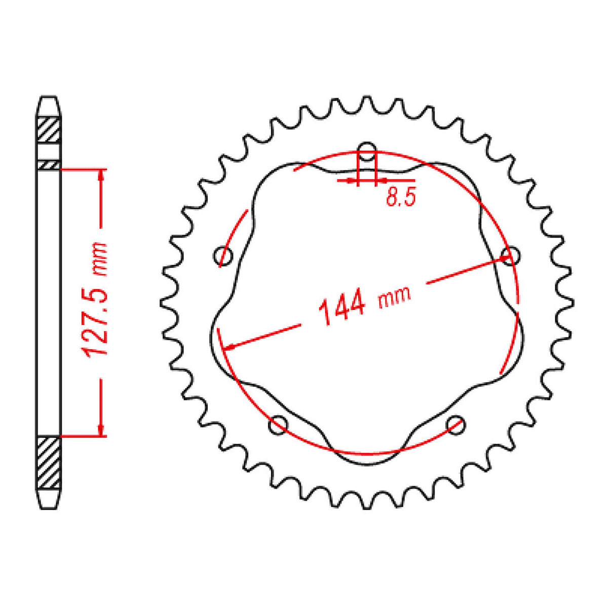MTX 751 Steel Rear Sprocket #520 (11-751)