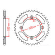 MTX 798 Steel Rear Sprocket #428 (11-209)