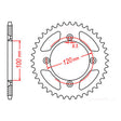 MTX Rear Sprocket 798 46t #428 11-209-46