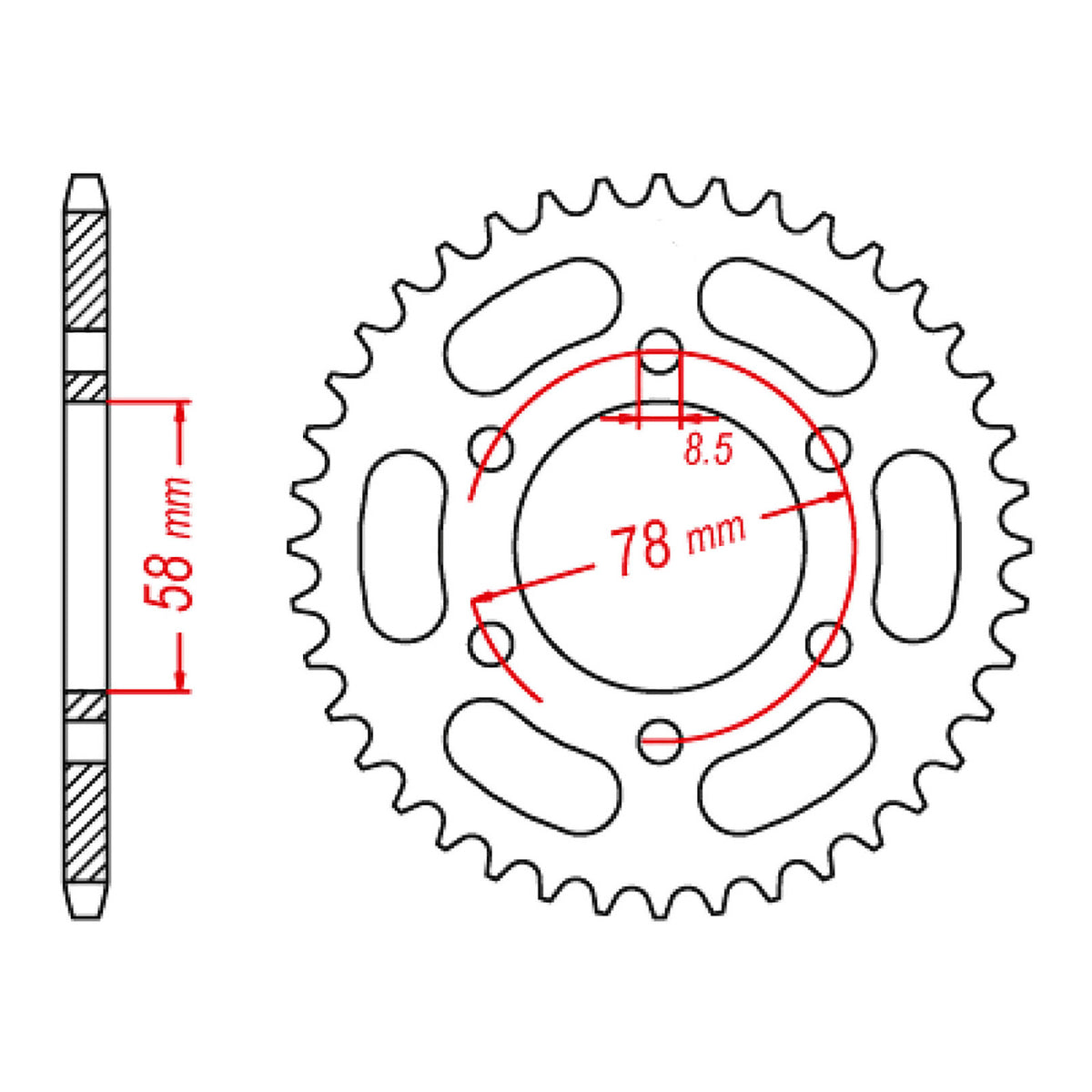 MTX 458 Steel Rear Sprocket #428 (11-173)