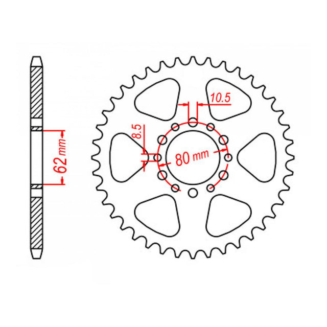 MTX 845 Steel Rear Sprocket #520 (11-37F)
