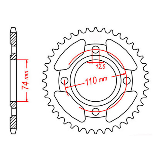 MTX 854 Steel Rear Sprocket #530 (11-1J3)