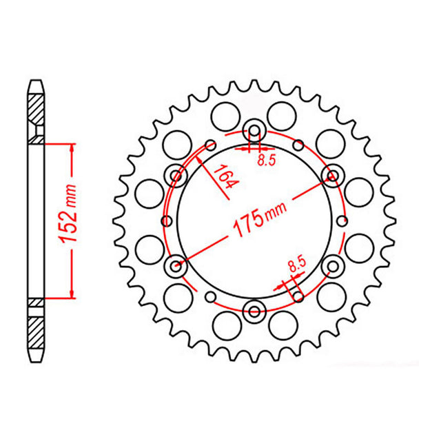 MTX 853 Steel Rear Sprocket #520 (11-2H0)