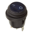 WMP 12V ROCKER SWITCH ON-OFF BLU WATERPROOF ROUND