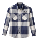 Harley-Davidson Men’s Woven Plaid Long-Sleeve Shirt – Blue