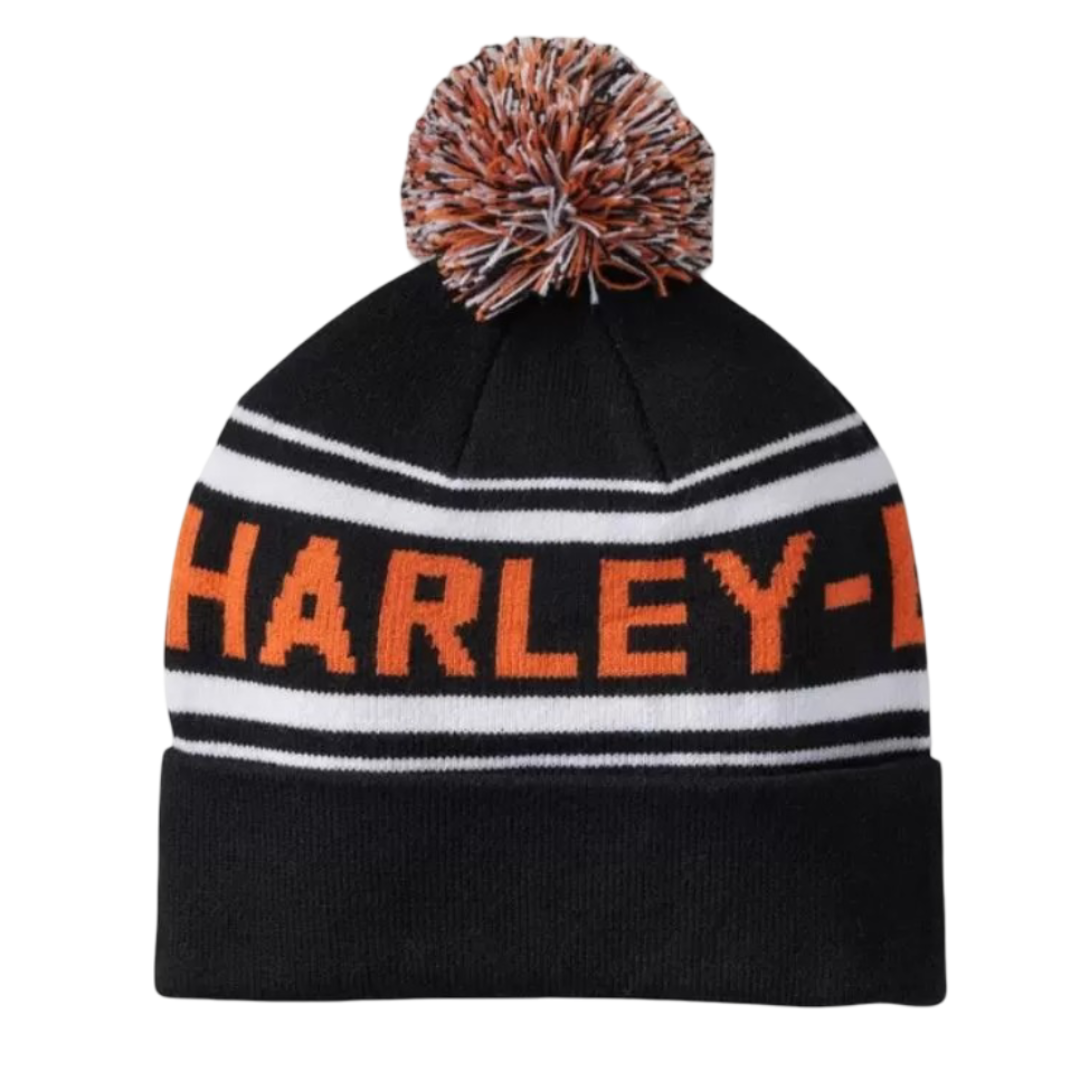 Harley-Davidson Men's Pom Beanie Hat - Black