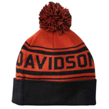Harley-Davidson Men's Combustion Pom Knit Beanie Hat - Orange