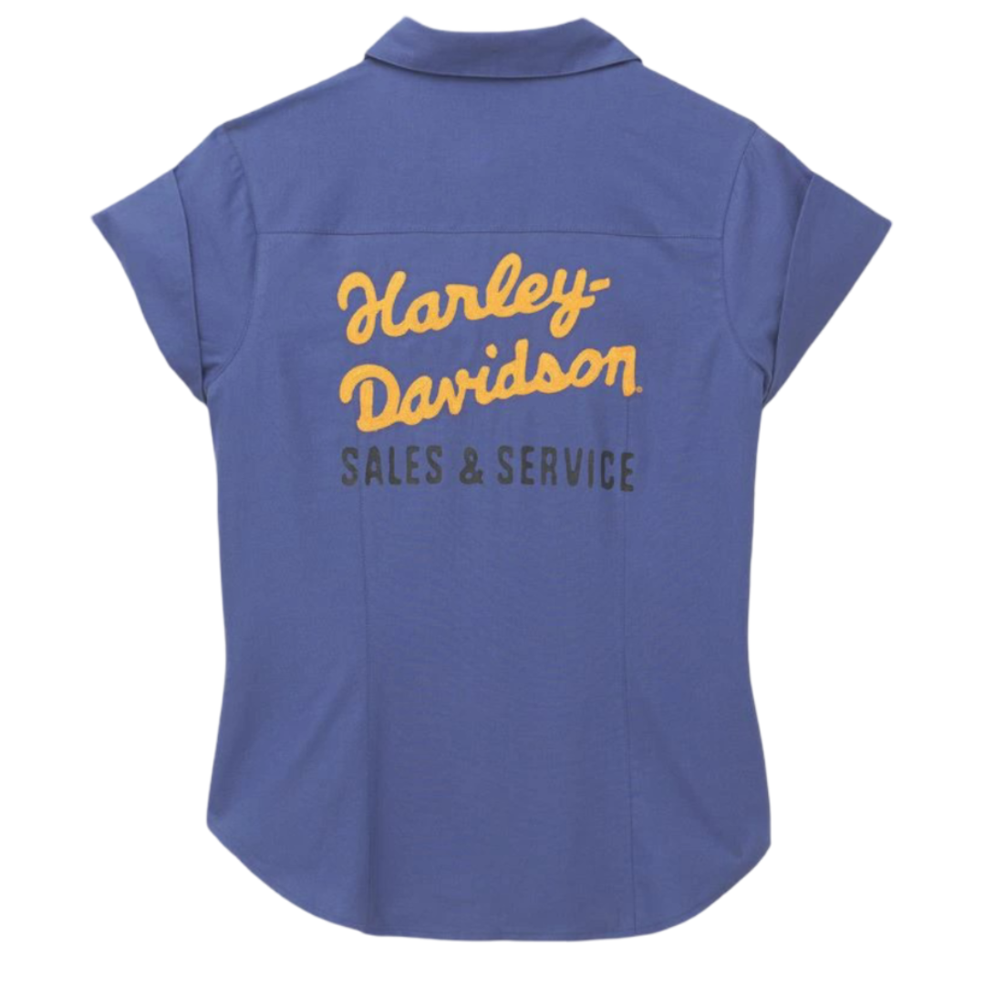 Harley-Davidson Women's Woven T-Shirt - Blue