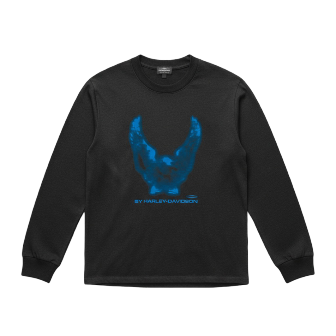 Harley-Davidson Men's Blur Eagle Long Sleeve T-Shirt - Black
