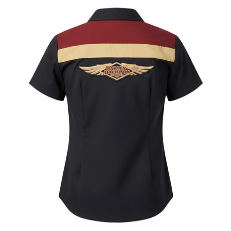 Harley-Davidson Women's 120th Anniversary Zip Front Shirt - Black