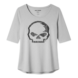 Harley-Davidson Women's Scoop Neck T-Shirt - Grey Heather