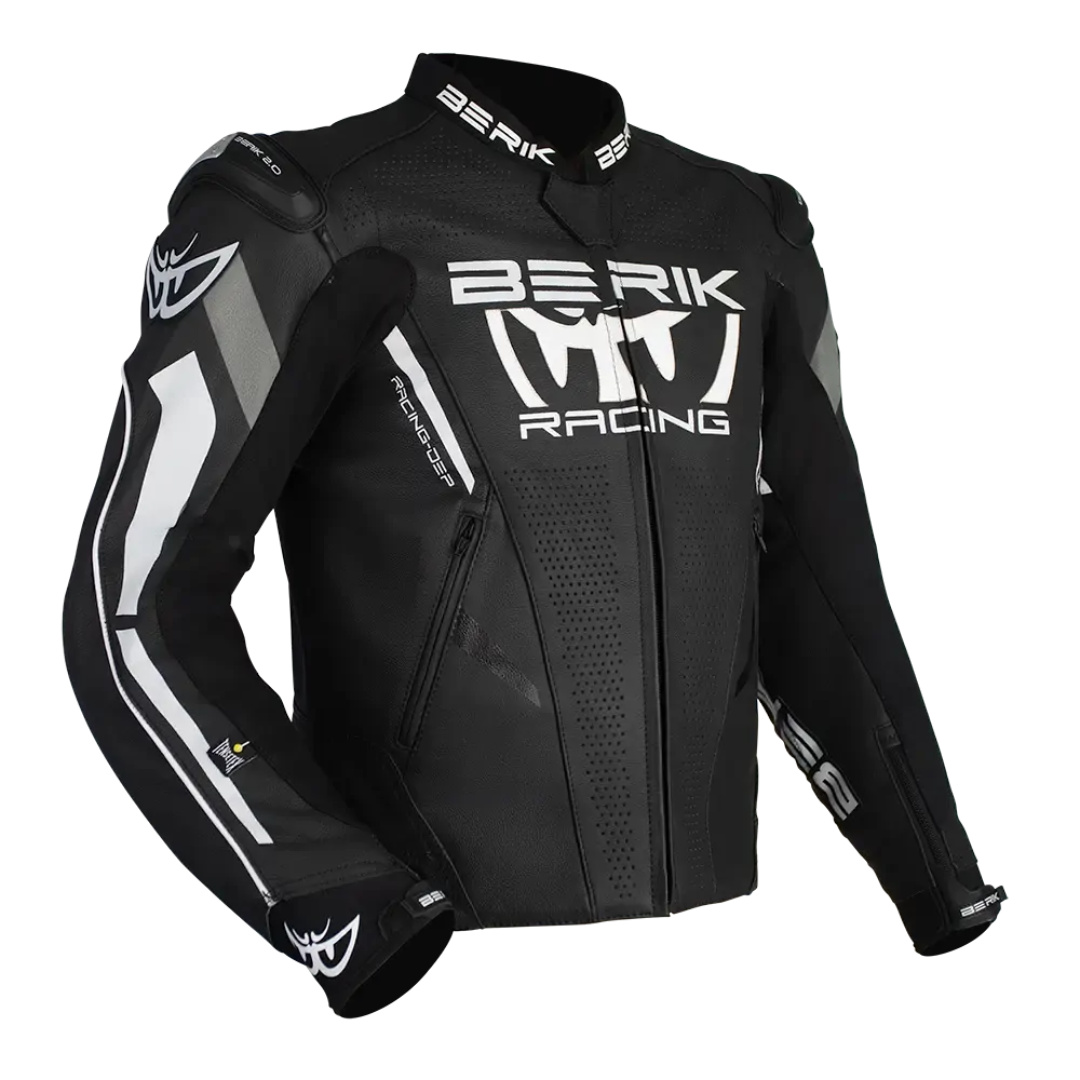 Berik Apex Leather Jacket - Black/White
