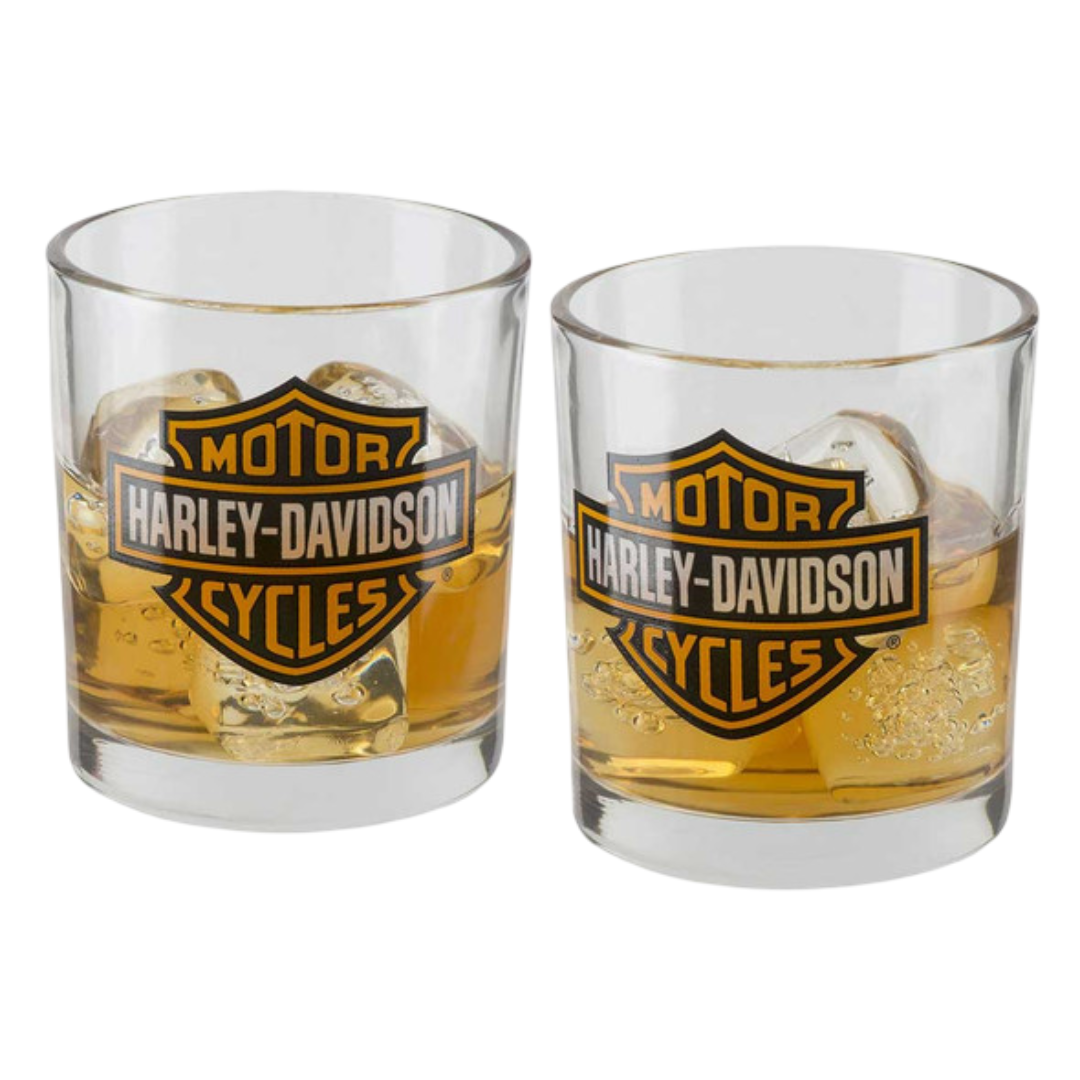 Harley-Davidson B&S Double Old Fashioned Glass Set
