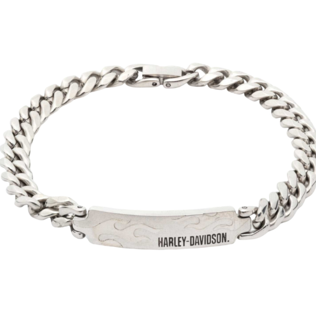 Harley-Davidson Men's 9 in. H-D Etched Flame Flex Bracelet