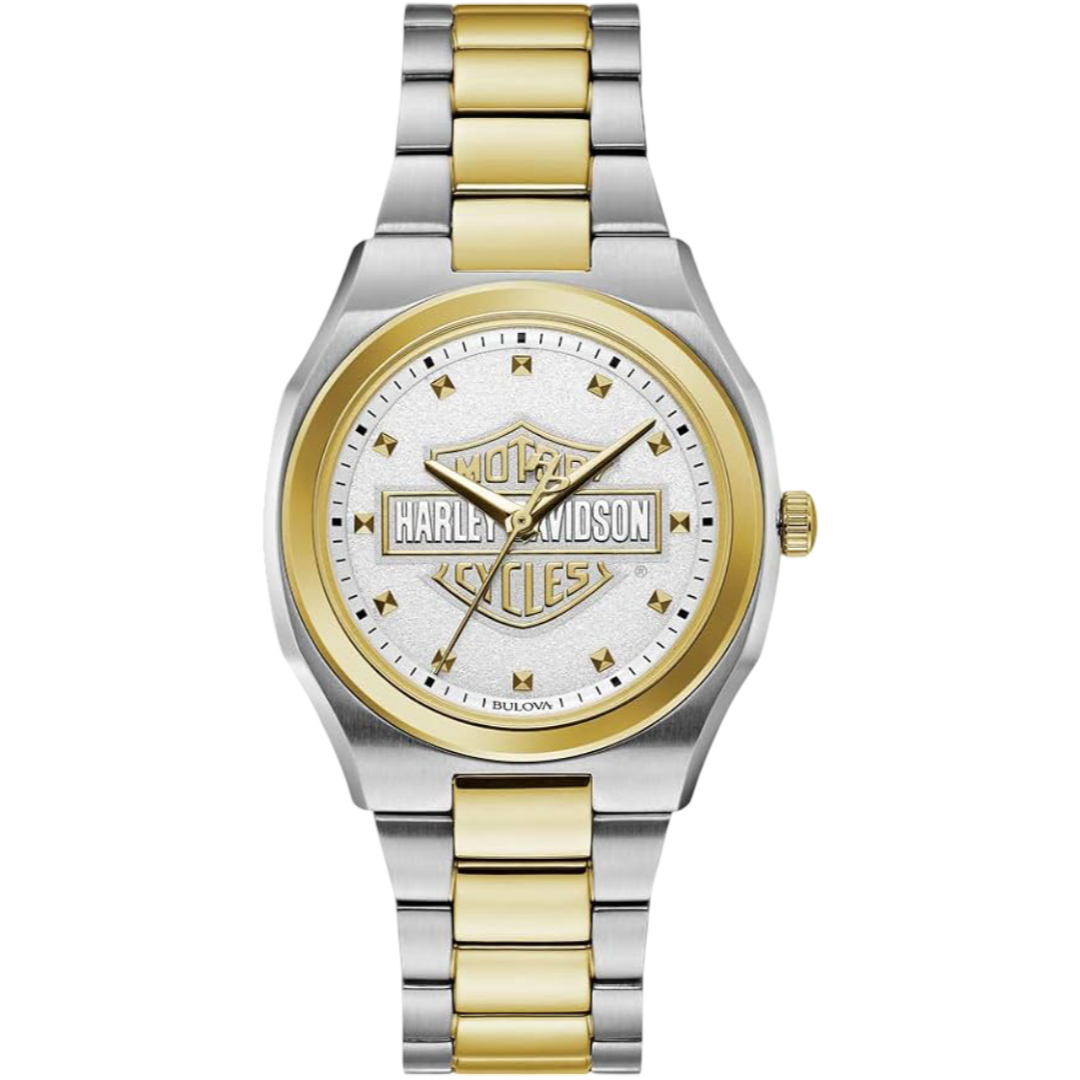 Harley-Davidson Women's Bar & Shield Silver & Gold Stainless Steel Watch