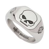 Harley-Davidson Men's Willie G Skull Beveled Edge Ring, Size 13
