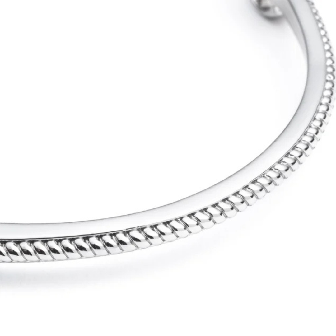 Harley-Davidson Women's B&S Logo Hinged Bracelet - Stainless Steel