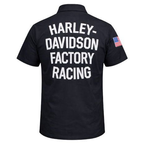 Harley-Davidson Men's Factory Racing Collared Shirt - Black