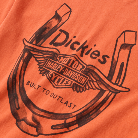Dickies x Harley-Davidson Men's Winged Horseshoe Long Sleeve Tee - Orange