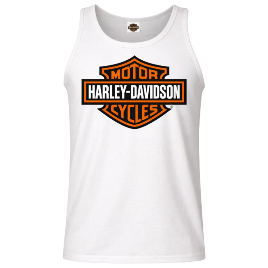 V-Twins x Harley-Davidson Men's Bar & Shield Tank Top - White