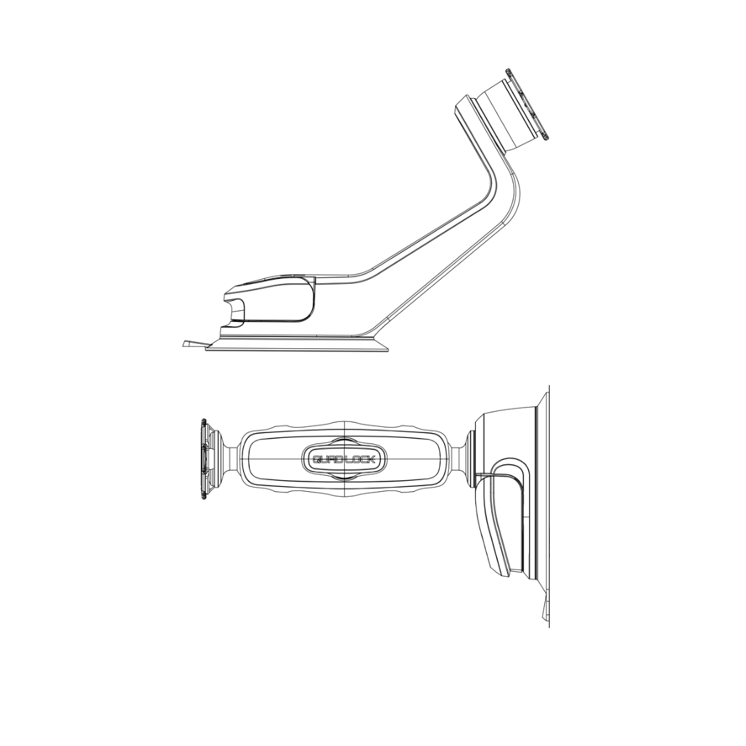 Quad Lock Car Suction Mount  Windscreen/Dash Mount