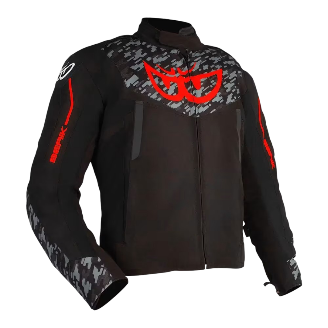Berik Veloce Jacket - Black/Camo/Fluro Red