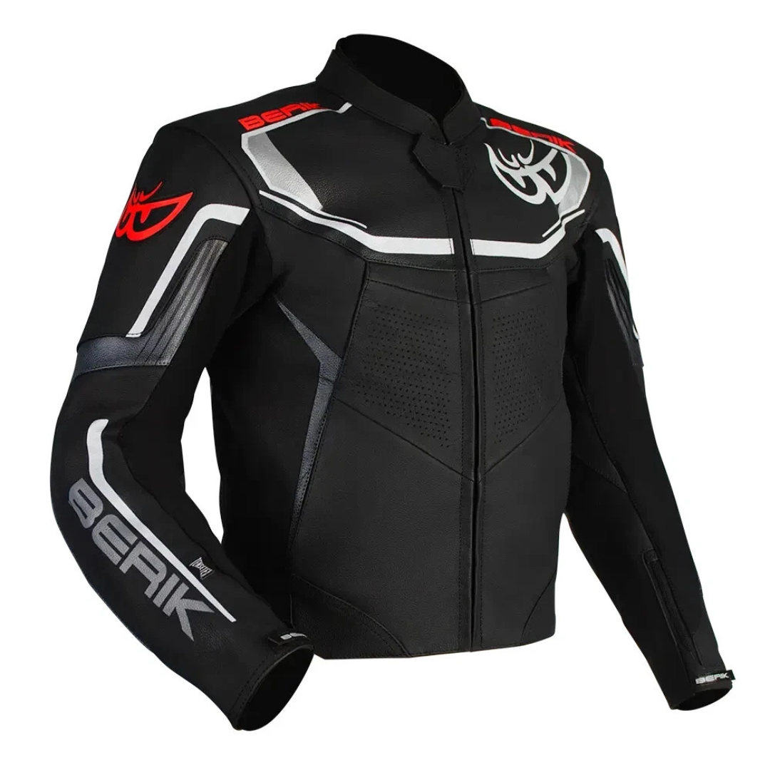 Berik Strada Leather Jacket - Black/White