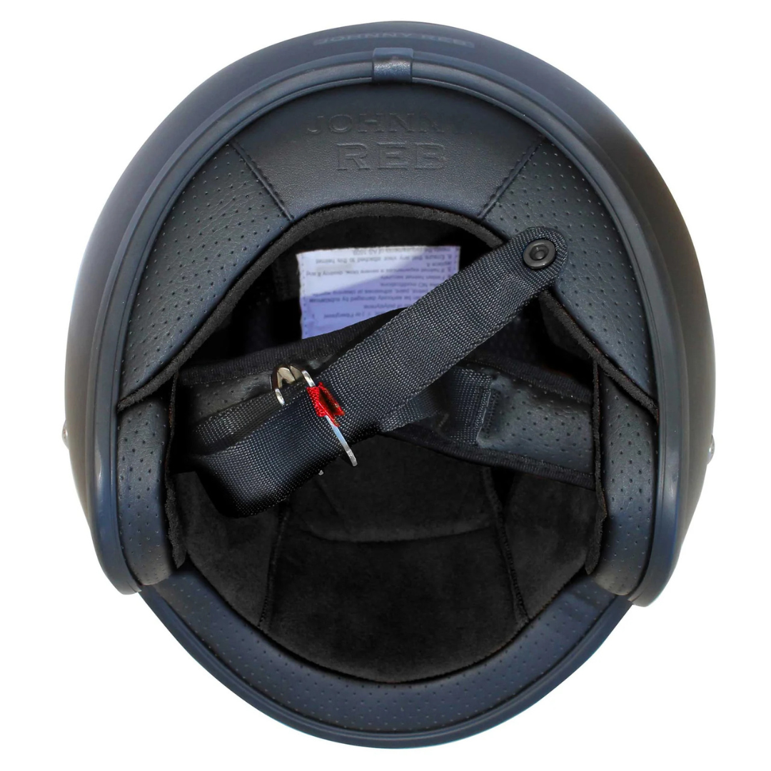 Johnny Reb Burke Aussie Skull Open Face Helmet - Matt Black/White