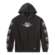 Black hoodie with Dickies logo and branding on a white background