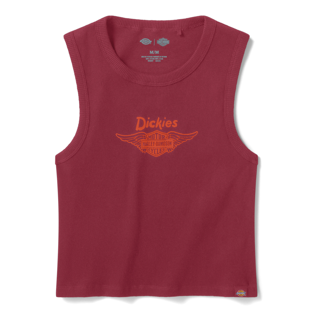 Dickies x Harley-Davidson Women's Winged Bar & Shield Ribbed Tank - Red