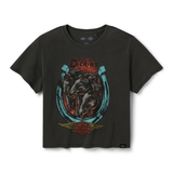 Dickies x Harley-Davidson Women's Triple Horse Boxy Fit Tee - Washed Black
