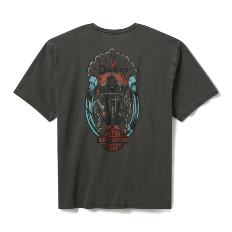 Dickies x Harley-Davidson Men's 1930's Moto Racer Heavyweight Pigment Dyed Tee - Washed Black
