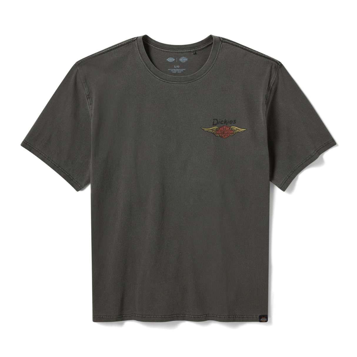 Dickies x Harley-Davidson Men's 1930's Moto Racer Heavyweight Pigment Dyed Tee - Washed Black