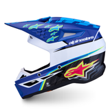 Alpinestars Falcon Youth Helmet Blue/White/Black/Pink Fluo/Yellow Fluo Glossy