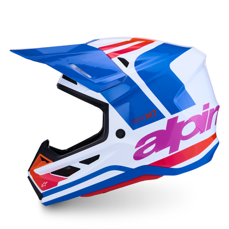 Alpinestars SM7 Core Helmet - White/Blue/Orange/Pink Glossy