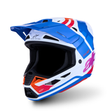 Alpinestars SM7 Core Helmet - White/Blue/Orange/Pink Glossy