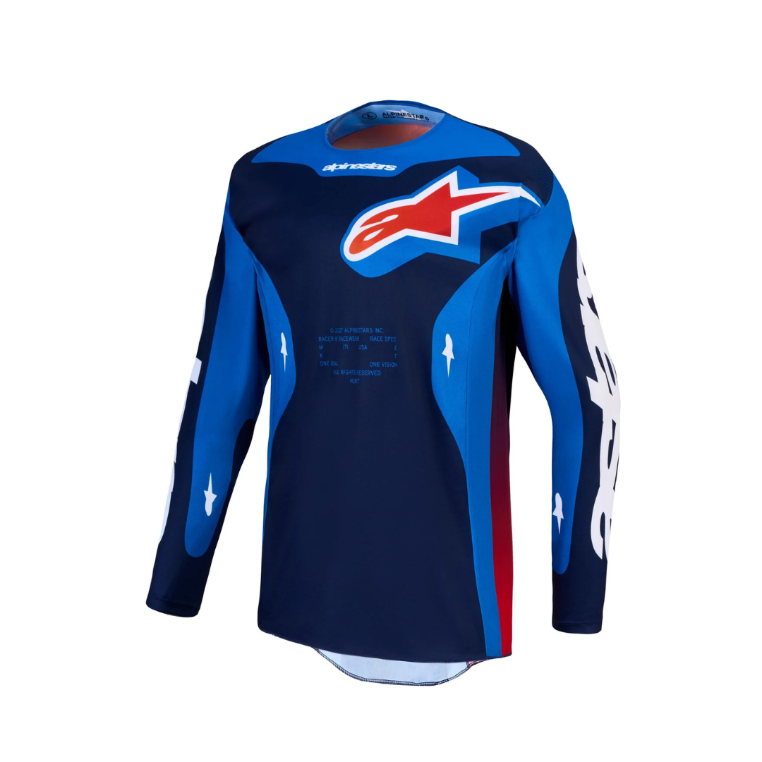 Alpinestars Racer Hunt Jersey - Strong Blue/ Deep Blue/ Fire Red