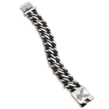 Harley-Davidson Men's B&S Flying Eagle Leather Stainless Steel Bracelet