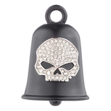 Harley-Davidson Pave Crystal Willie G Skull Logo Motorcycle Ride Bell - Black